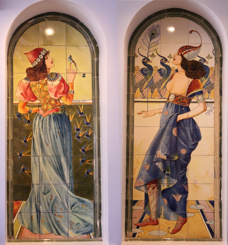 Doulton tiled panels designed in 1896 by W.J. Neatby